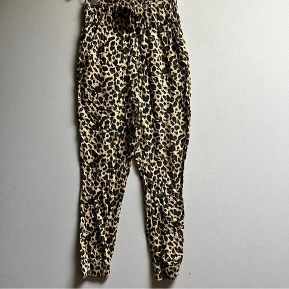 Zara Leopard pull on trouser joggers Sz M - Picture 2 of 11